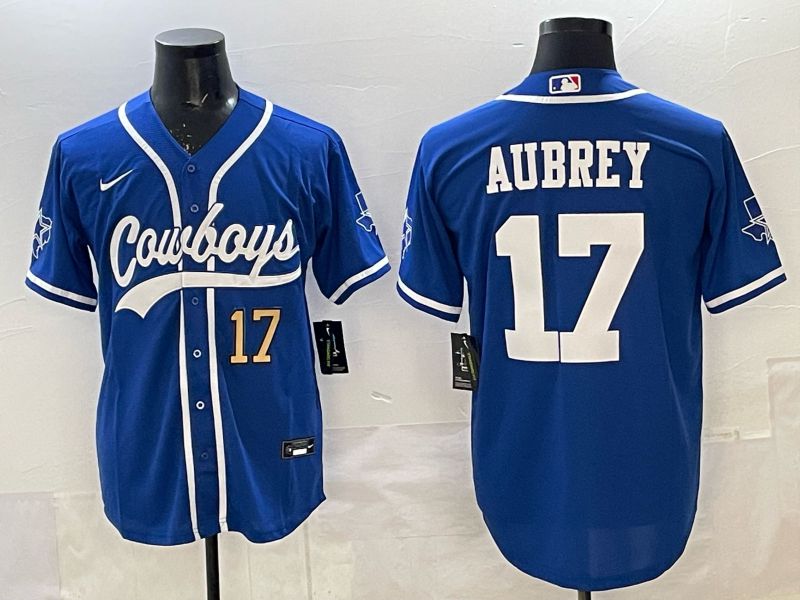 Men 2025 Dallas Cowboys #17 Aubrey blue Joint Name Nike Limited NFL Jersey style 031->philadelphia eagles->NFL Jersey